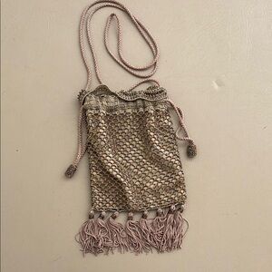 Valerie Steven’s - Elegant Tan Beaded Women's Evening Bag